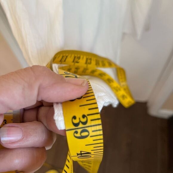 SOFT SURROUNDINGS White Destin Gauze Cold Shoulder Pockets MIDI Dress.Size XS - Picture 9 of 14